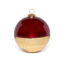 Immagine di Candela Profumata In Palla Vetro Oro e Rossa 13 cm