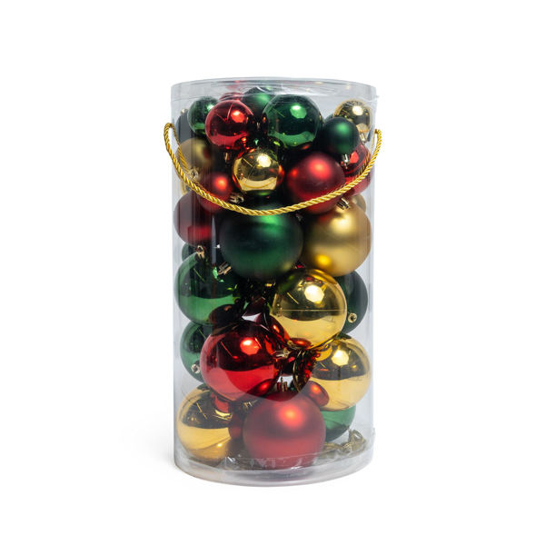 Set 50 palle Natale multicolor misure assortite tradizionali