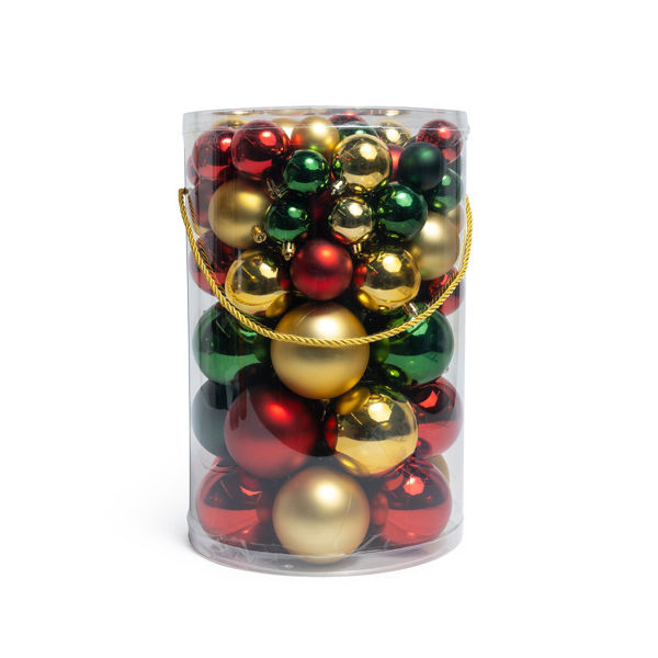 Set 80 palle Natale multicolor misure assortite tradizionali