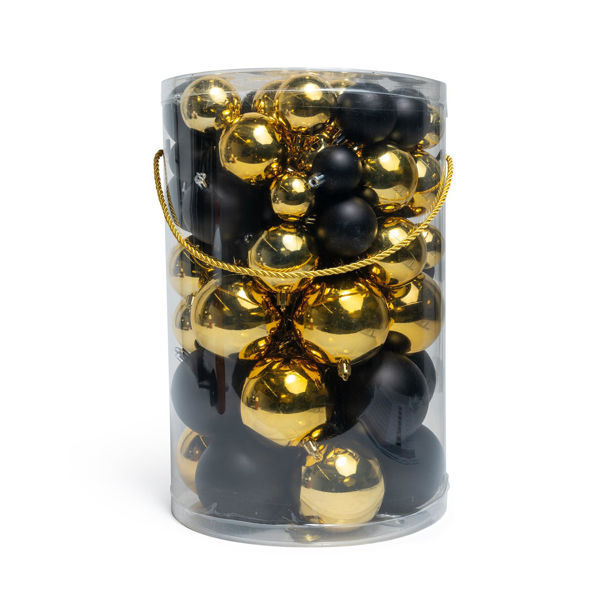 Set 80 palle Natale nero e oro misure assortite