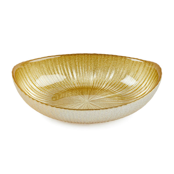 Ciotola ovale oro in vetro 21x13,5x6 cm