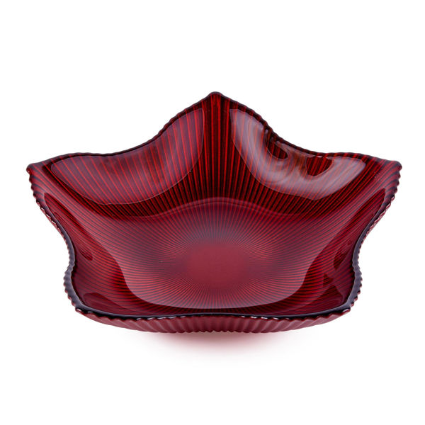 Ciotola a stella rossa in vetro diametro 25 cm