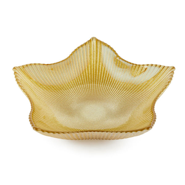 Ciotola a stella oro in vetro diametro 25 cm