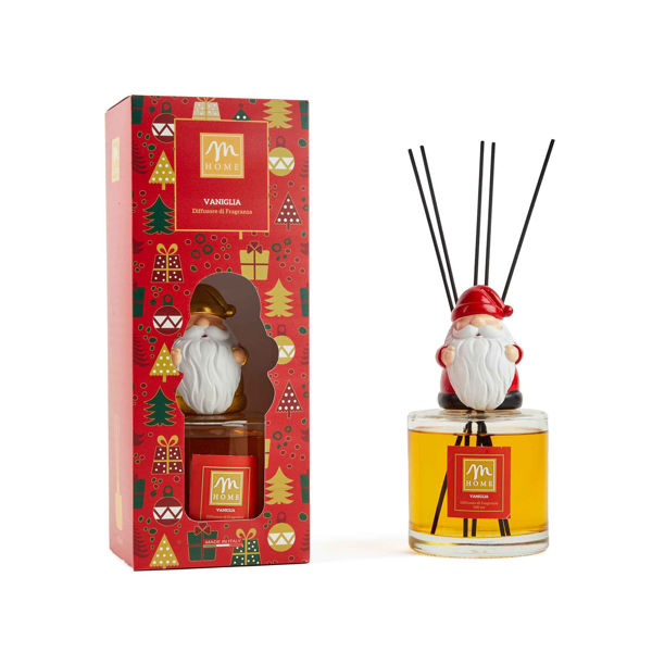 Diffusore essenza natalizio Lola 500 ml con fragranza vaniglia e tappo Babbo Natale