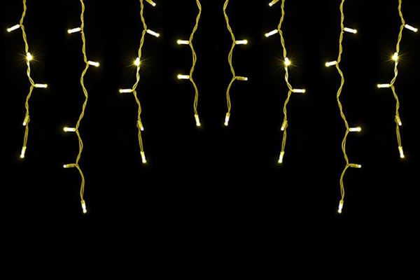 Tenda luminosa 114 LED bianco caldo 3x0,5 mt prolungabile per esterno e interno