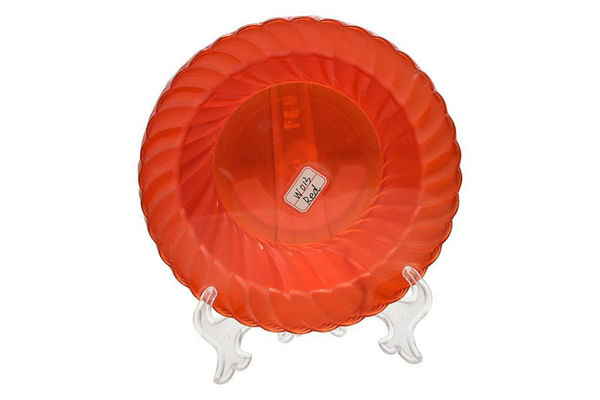 Set 4 ciotole 360 ml in plastica rigida rossa trasparente