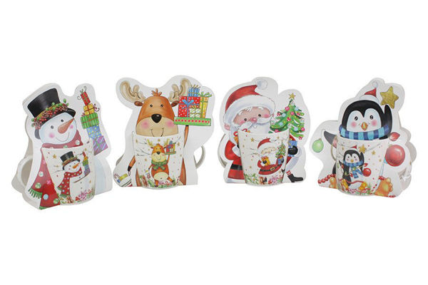 Tazza natalizia 350 ml in ceramica con scatola regalo – modelli assortiti