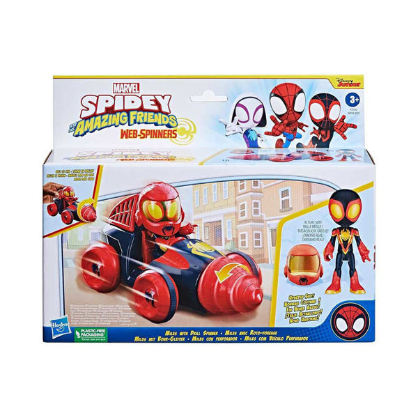 Marvel Spidey Miles Morales con veicolo trapano giocattolo