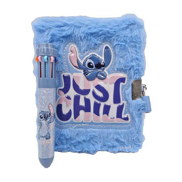 Notebook Stitch fluffy con penna multicolor Disney