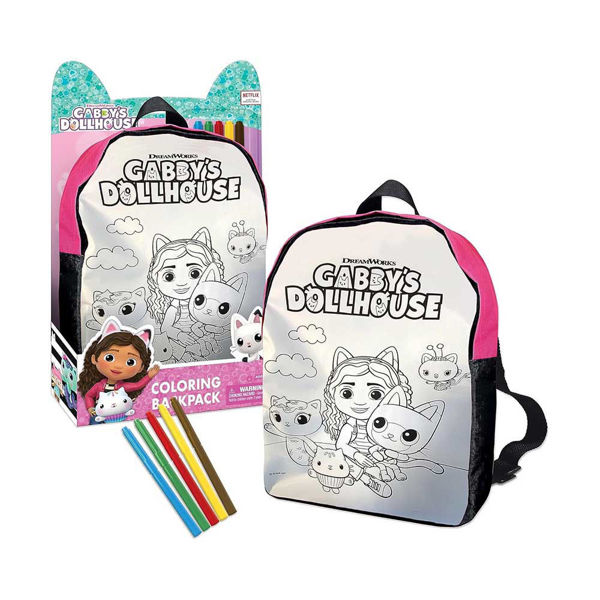 Zaino da colorare Gabby’s Dollhouse con pennarelli inclusi