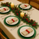 Sottopiatto rotondo liscio verde in plastica 33 cm	