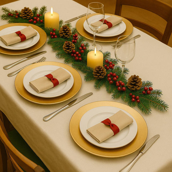 Sottopiatto natalizio oro 33 cm in plastica