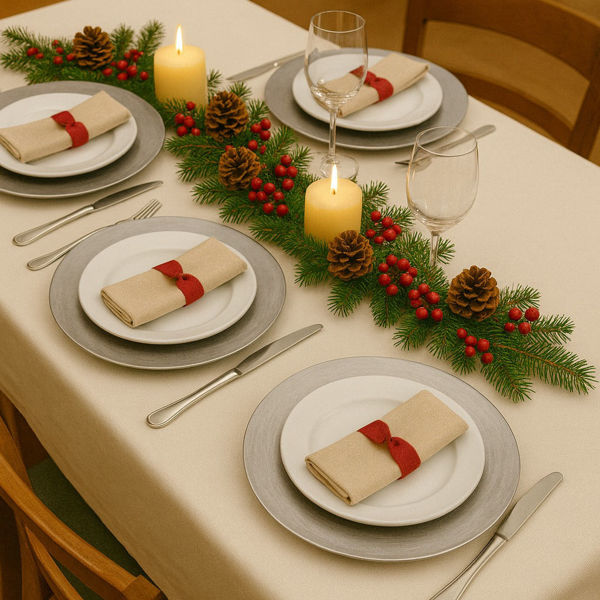 Sottopiatto natalizio argento 33 cm in plastica