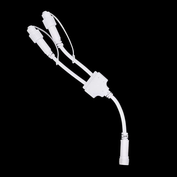 Connettore 1 in 2 per luci Contract filo bianco 220V 7x5x11 cm