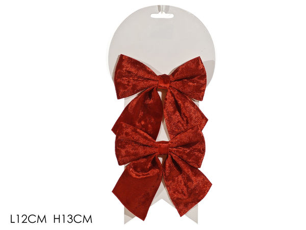 Immagine di Set 2 Fiocchi Rossi 12x13 cm