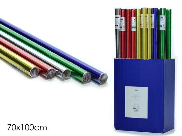 Immagine di Carta Metallizzata 70×100 cm – Rotoli 5 Assortimenti in Expo