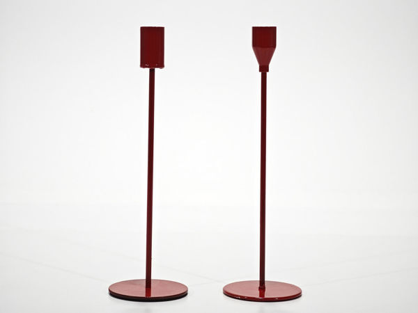 Portacandela rosso in metallo Ø8xh27 cm natalizio – vendita singola