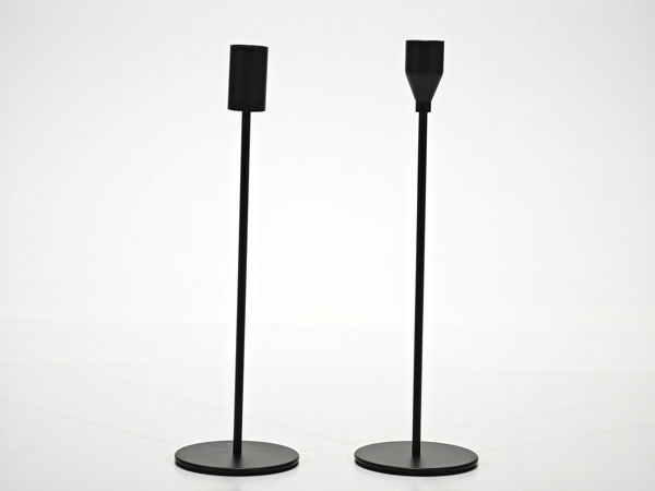 Portacandela nero in metallo Ø8xh27 cm moderno – vendita singola
