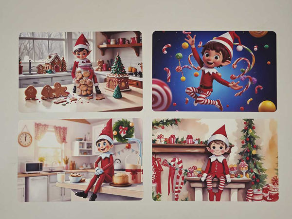 Tovagliette natalizie 43.5×28.5 cm assortite con elfi di Natale