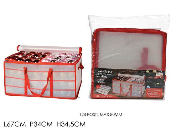 Scatola porta decorazioni natalizie 128 posti per palline fino a 80 mm