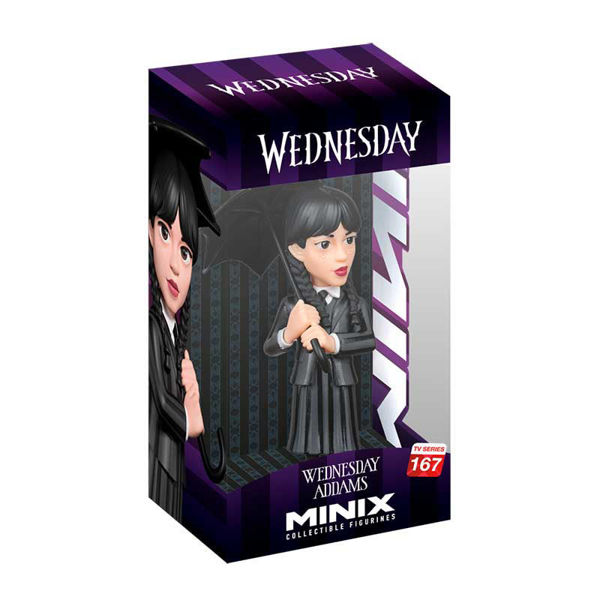 Statuetta Minix Wednesday Addams con ombrello da collezione serie TV