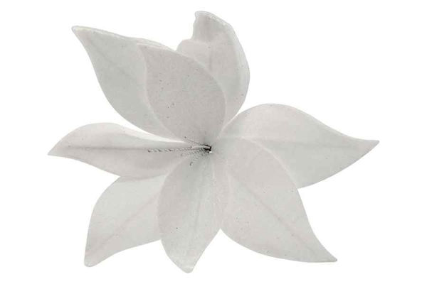 Fiore natalizio bianco a gambo corto per albero e decorazioni festive