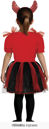 Costume Diavolessa bambina rosso e nero con corna, abito e cerchietto
