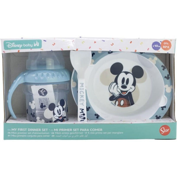 Set pappa Mickey Mouse Topolino Disney Baby con tazza, piatto e cucchiaio