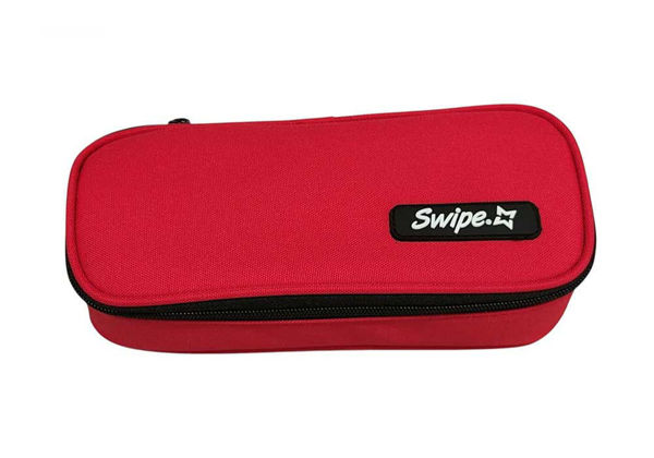 Astuccio bauletto Swipe mono rosso vuoto scuola
