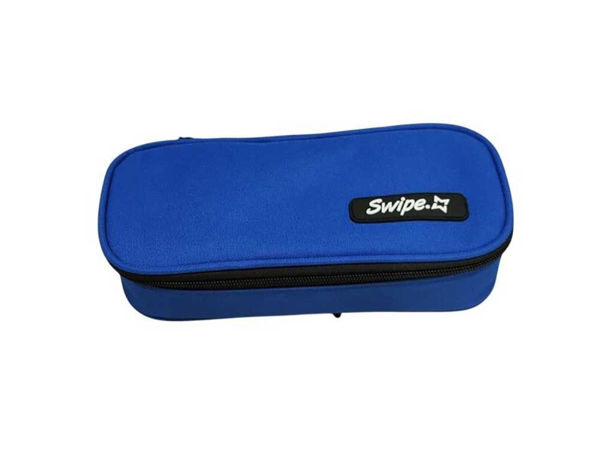 Astuccio bauletto Swipe mono blu vuoto scuola