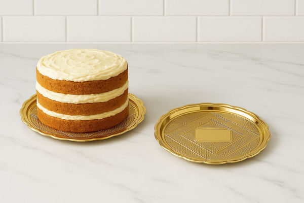 Vassoio Tondo Oro Medoro Alcas disponibile in diametri da 20 a 42 cm