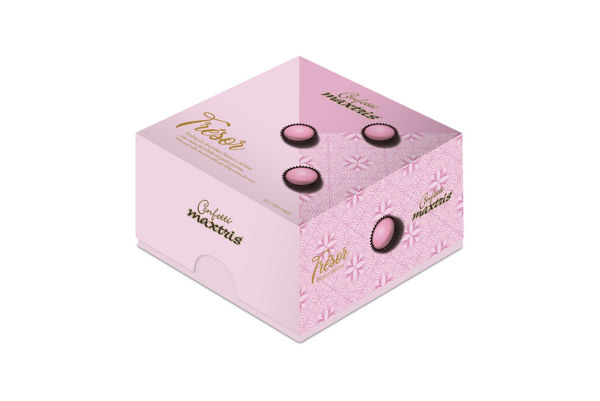 Confetti Maxtris Trésor Rosa al cioccolato bianco e al latte con cuore alla nocciola