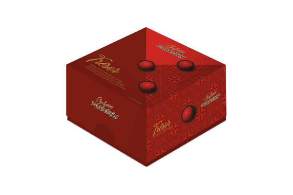 Confetti Maxtris Trésor Rosso al cioccolato bianco e al latte con cuore alla nocciola