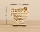 Cuore in legno inciso proposta madrina e padrino personalizzabile