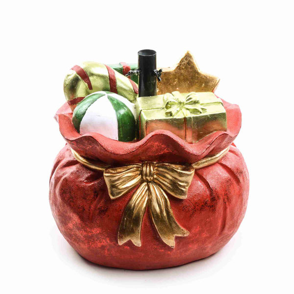 Base albero Natale a forma di sacco regalo 43 cm in poliresina