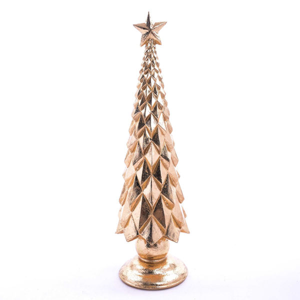 Albero decorativo oro in resina 41 cm con stella