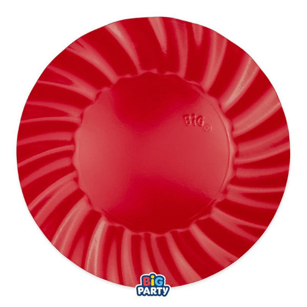Piatti monouso Wavy rossi 30 cm confezione da 6 pezzi