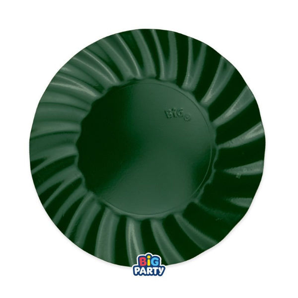 Piatti monouso Wavy verde foresta 25 cm confezione da 6 pezzi