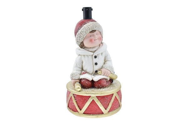 Base albero Natale bambino sul tamburo rosso 43 cm