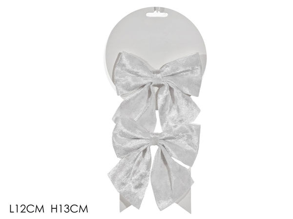 Fiocco bianco decorativo 12×13 cm