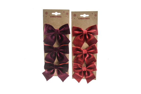 Immagine di Set 3 fiocchi in velluto 10x11xh.4 cm