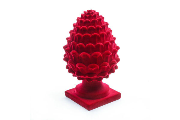 Immagine di Pigna da appoggio floccata in poliresina