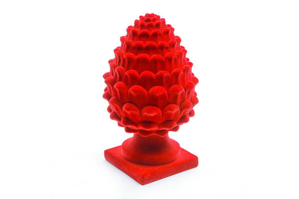 Immagine di Pigna da appoggio floccata in poliresina