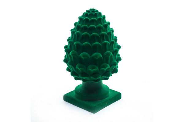 Immagine di Pigna da appoggio floccata in poliresina