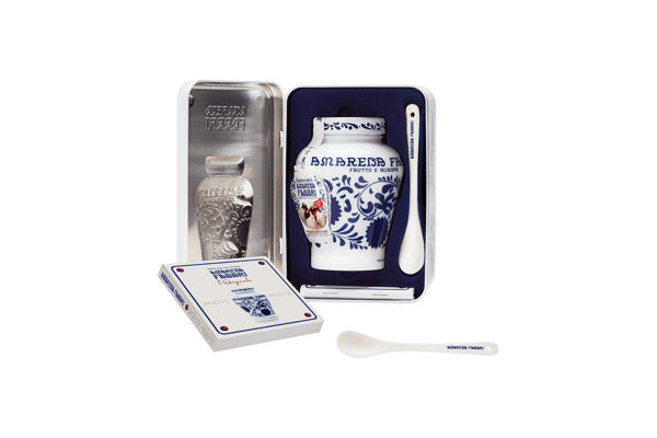 Cofanetto Amarena Fabbri 600g con cucchiaino in ceramica e ricettario