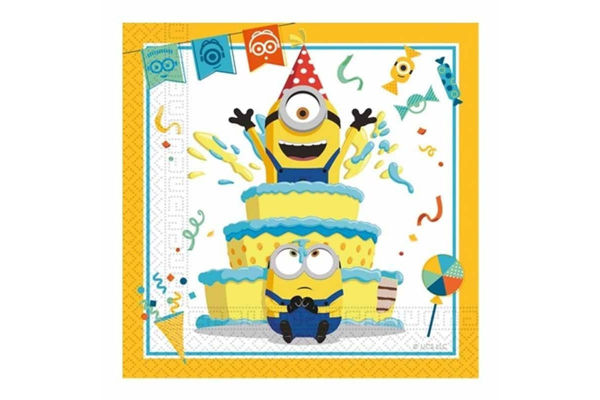 Tovaglioli Minions Rise of Gru 33x33 cm confezione da 20 pezzi