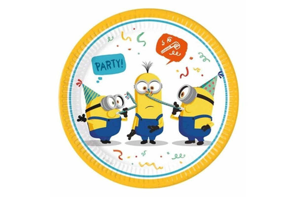 Piatti di carta Minions Rise of Gru – 8 pezzi 23 cm per feste bambini