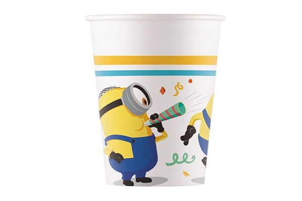 Bicchieri Minions Rise of Gru 200 ml confezione da 8 pezzi per feste di compleanno