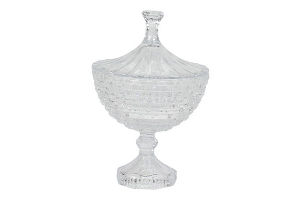 Porta caramelle in vetro con coperchio 21,5 cm