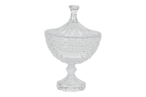 Porta caramelle in vetro con coperchio 27 cm